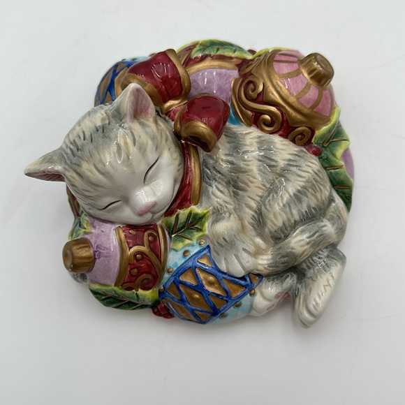 Fitz & Floyd Kristmas Kitty Lidded Box, Essentials, Candy Bowl, Trinkets - Picture 8 of 16